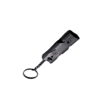 Portable emergency whistle, metal, model EW01, black color